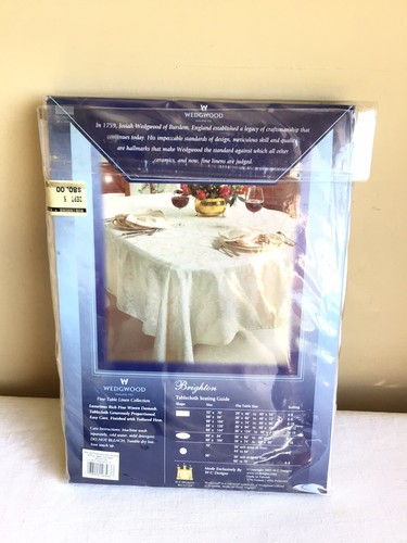 Neu Wedgwood Brighton formelle Traditionen reinweiße rechteckige Tischdecke aus Damast - Bild 5 von 5