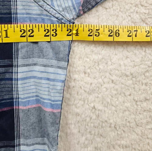 Levis Boy Shirt XXL Blue Plaid Cotton Blend Long Sleeve Button Down Standard Fit - Picture 9 of 18