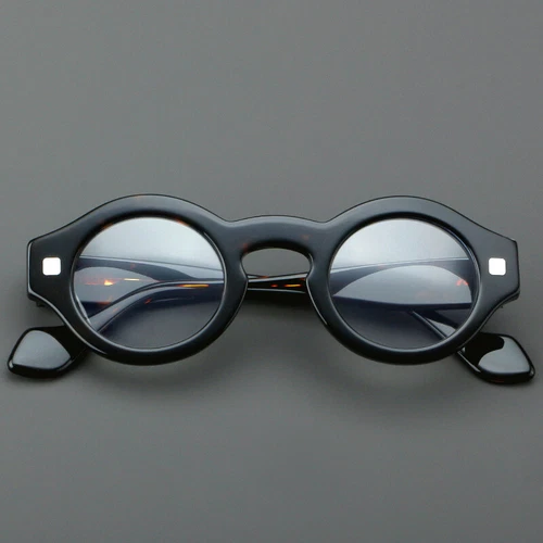 Acetate Round Retro Eyeglasses Men Women Clear Lens Fashion Glasses Frames New - Picture 12 of 19
