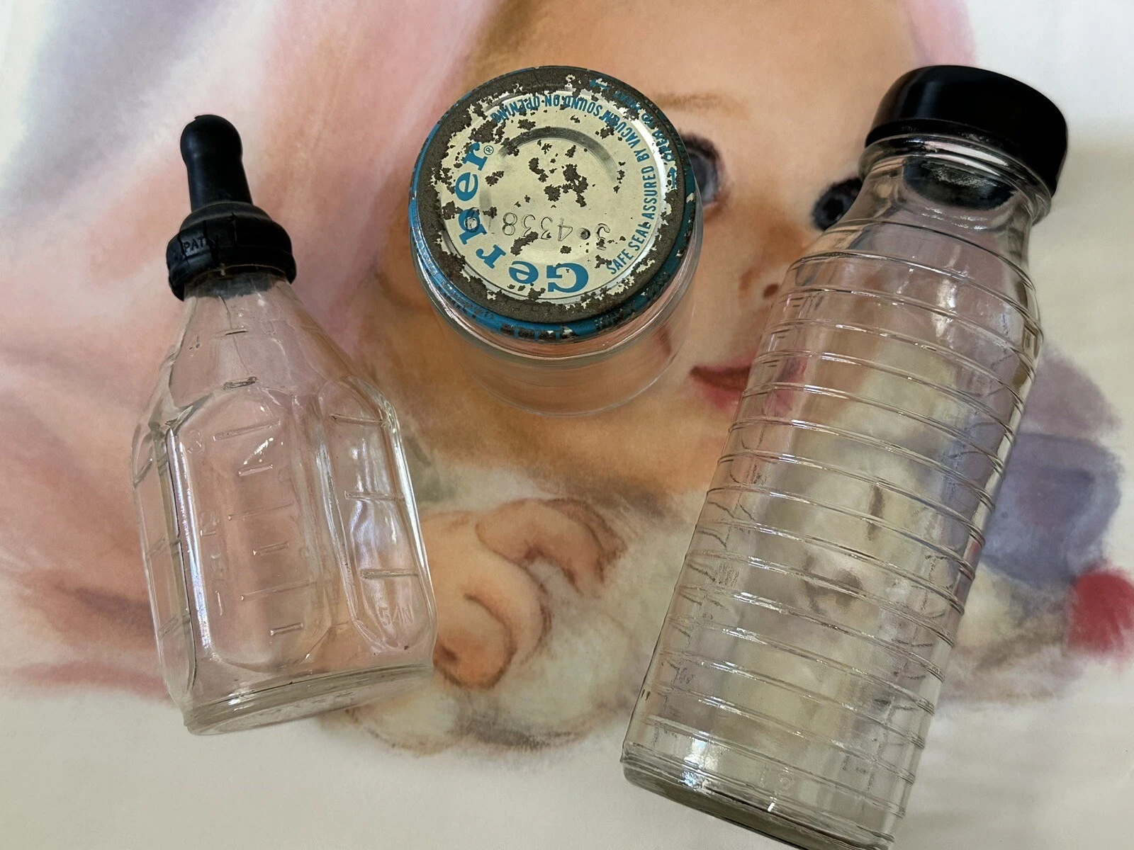 8oz Glass Stork Bottle, 4oz Glass Pyrex Bottle, & Gerber Baby Food Jar
Opens in a new window or tab