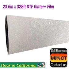 QOMOLANGMA 23.6in x 328ft DTF Glitter+ Film Roll, Cold Peel Local pickup