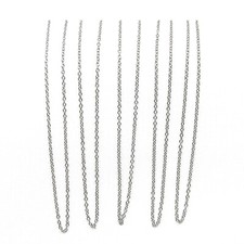 5 Dainty Surgical 304 Grade Stainless Steel Silver 1.5mm Thin Chain Necklaces