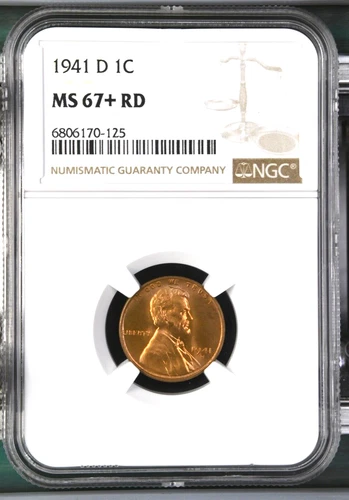 1941 D Lincoln Wheat Cent: Stunning NGC MS67+ Red ~ Crazy Low Population!
