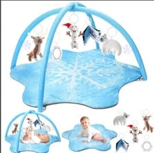 Baby Play Mat Activity Gym Oversize Tummy Time Mat w/5 Infant Sensory Toys NIB