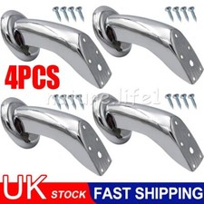 4PCS Metal Feet Sofa Table Chair Wardrobe Cabinet Chrome Furniture Leg+16X Screw