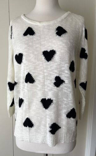 Anthropologie Sans Souci White With Black Hearts L