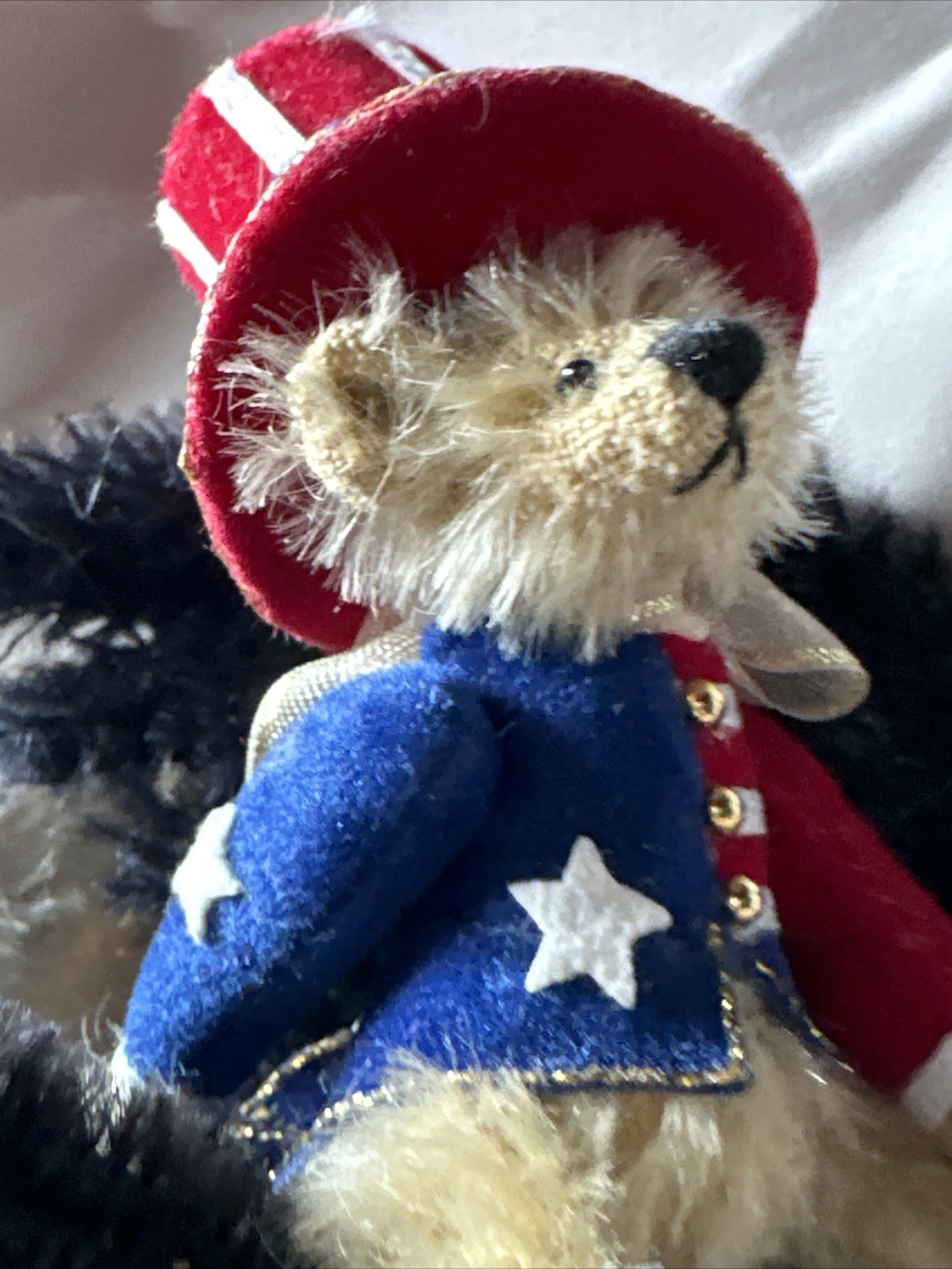 DEB CANHAM ARTIST DESIGNS DCAD SPIRIT OF AMERICA PATRIOTIC BEAR ON BALD EAGLE