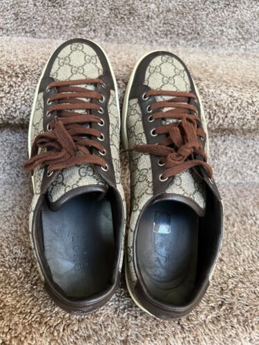 Gucci Herren Braun Monogramm Leder Sneaker. Größe Gucci 11,5 G / US 12,5. - Bild 8 von 15
