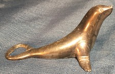 Seal or Sea Lion Metal Bottle Opener WEST GERMANY Silver Tone Metal Heavy