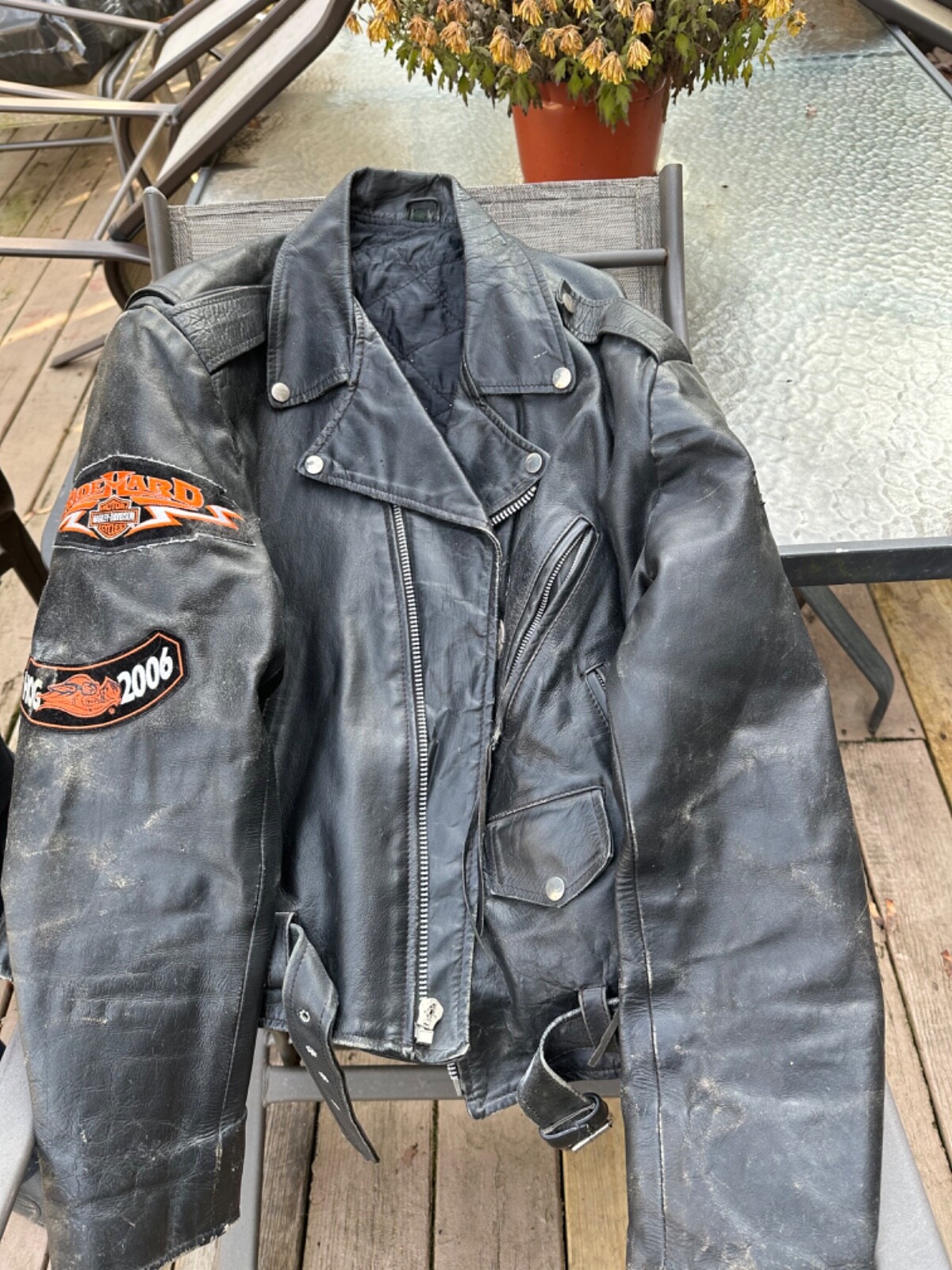 used mens biker vintage motorcycle leather jacket eBay