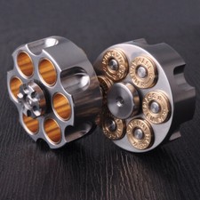 Stainless Steel Revolver Finger Spinner Hand Fidget Pocket EDC Toy Top Bullets