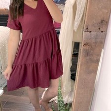 Small burgundy boho dress