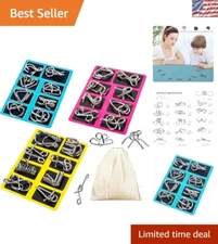 Portable 24-Model Metal Puzzle Brain Teasers - Ignite Creativity and Fun!