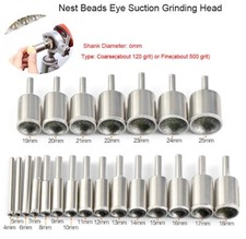 3-25mm Diamond Burr Grinding Bit Burr Polishing Concave Bead Shaping Rotary Tool