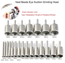 3-25mm Diamond Burr Grinding Bit Burr Polishing Concave Bead Shaping Rotary Tool
