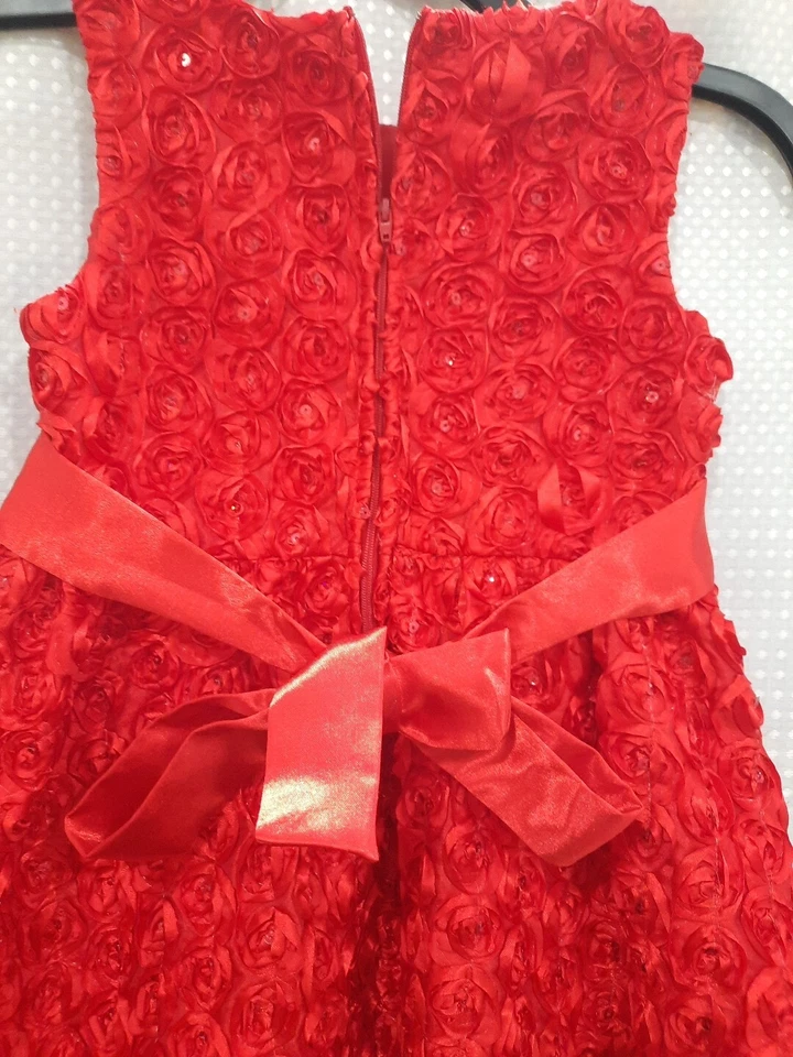 EDICIONES RARAS Niñas Vestido Rojo 5 Fiesta Nupcial Iglesia Concurso Flor Niña Boda Foto 4 de 4