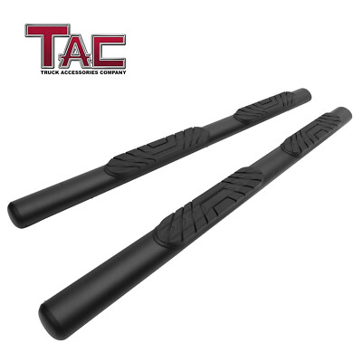 For 2009-2018 Dodge Ram 1500 Quad Cab 4'' Texture Side Step Rail Mild Steel Black