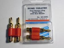 LKG 45-268G DUAL BANANA PLUG GOLD RED HANDLE - 2 pcs
