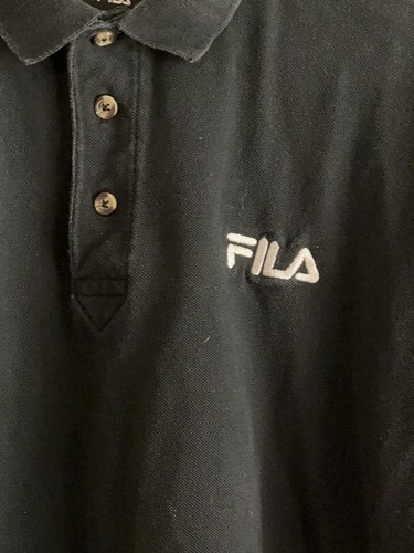 Vintage Fila Poloshirt Pacific Life offen schwarz XL bestickte Logos  - Bild 4 von 6