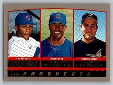 2000 Topps #207 Lance BERKMAN, BROWN, PATTERSON Rookie Prospects Astros RC Card. rookie card picture