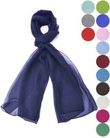 Premium Plain Chiffon Neck Scarf Lightweight Sheer Wrap Shawl Wedding Party