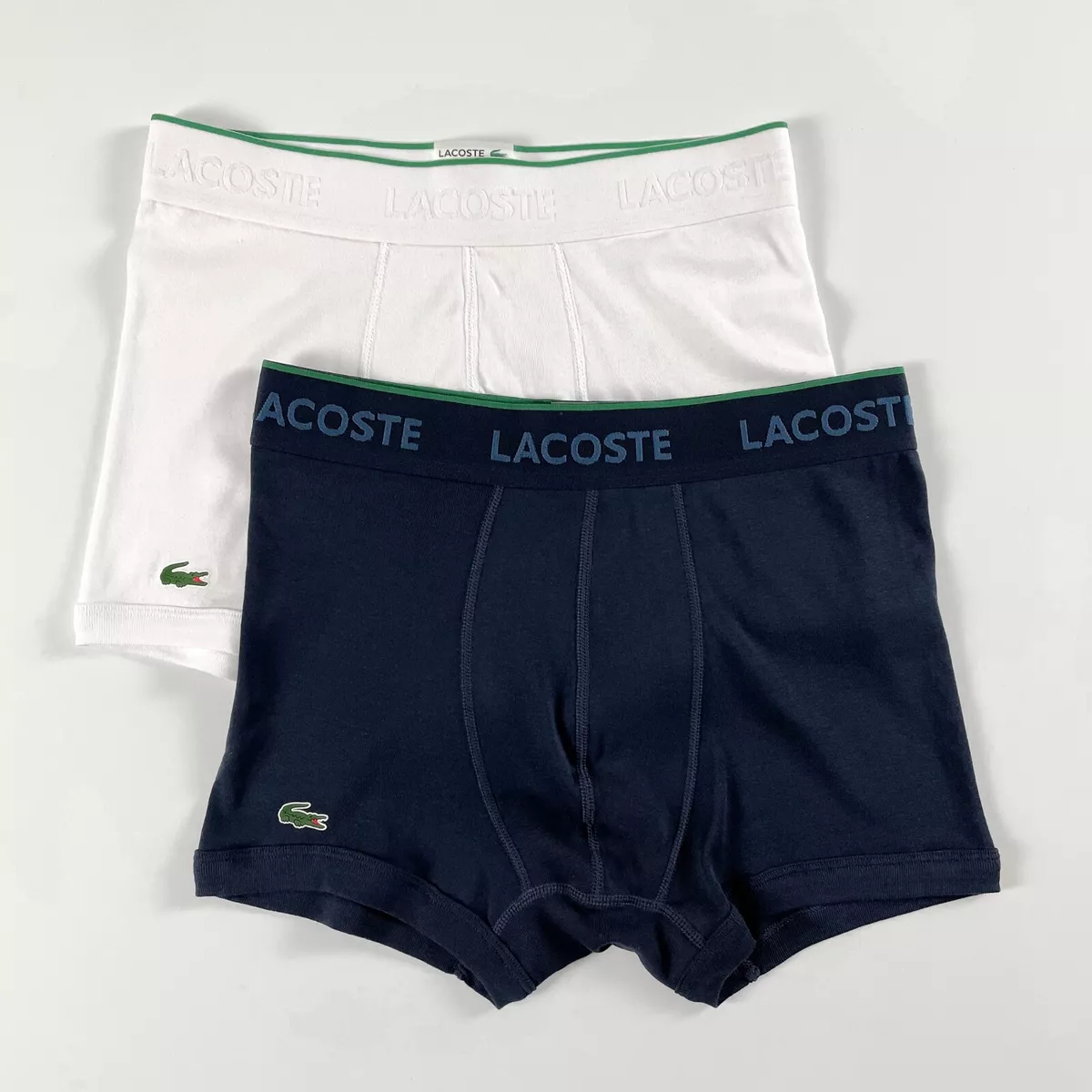 LACOSTE Men's Essentials 2X Pack Cotton Classic Boxer Briefs Underwear