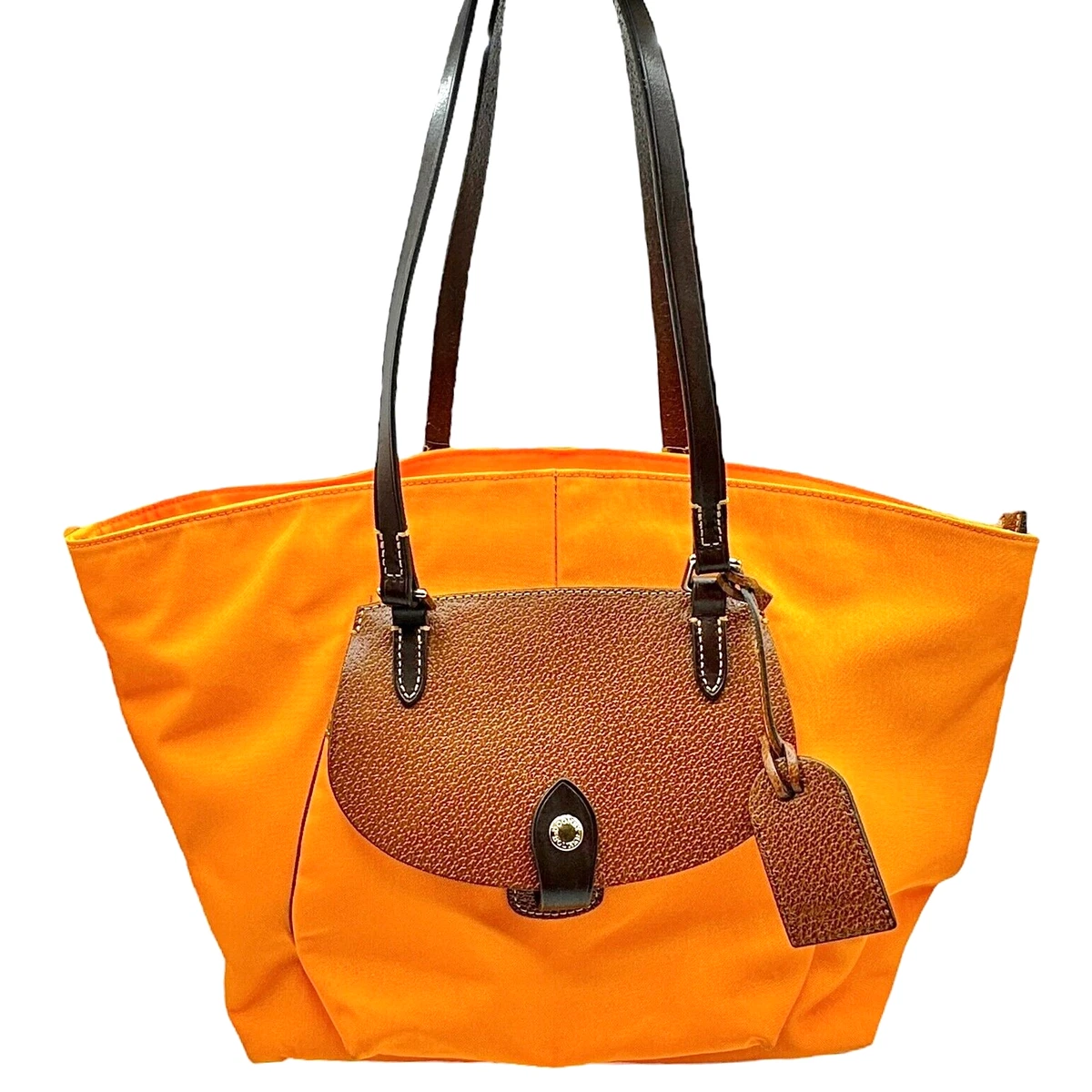 Dooney and Bourke Nylon Pocket Shopper Tote Orange