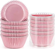 Caperci Pink Foil Cupcake Muffin Liners Standard Size Baking Cups 
