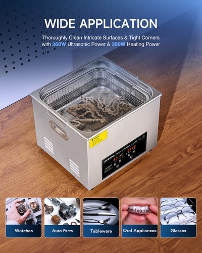 CREWORKS 15L Ultrasonic Cleaner Machine for Auto Part Retainer Jewelry Car Tool - Picture 5 of 9