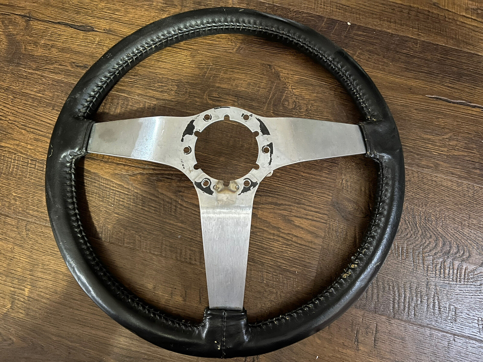 1977 1978 1979 C3 Corvette Steering Wheel Black Leather Wrapped