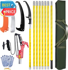 Pole Saws for Tree Trimming, 7.3-27 Ft Tree Pruner Manual Pole Saw, Extendable L