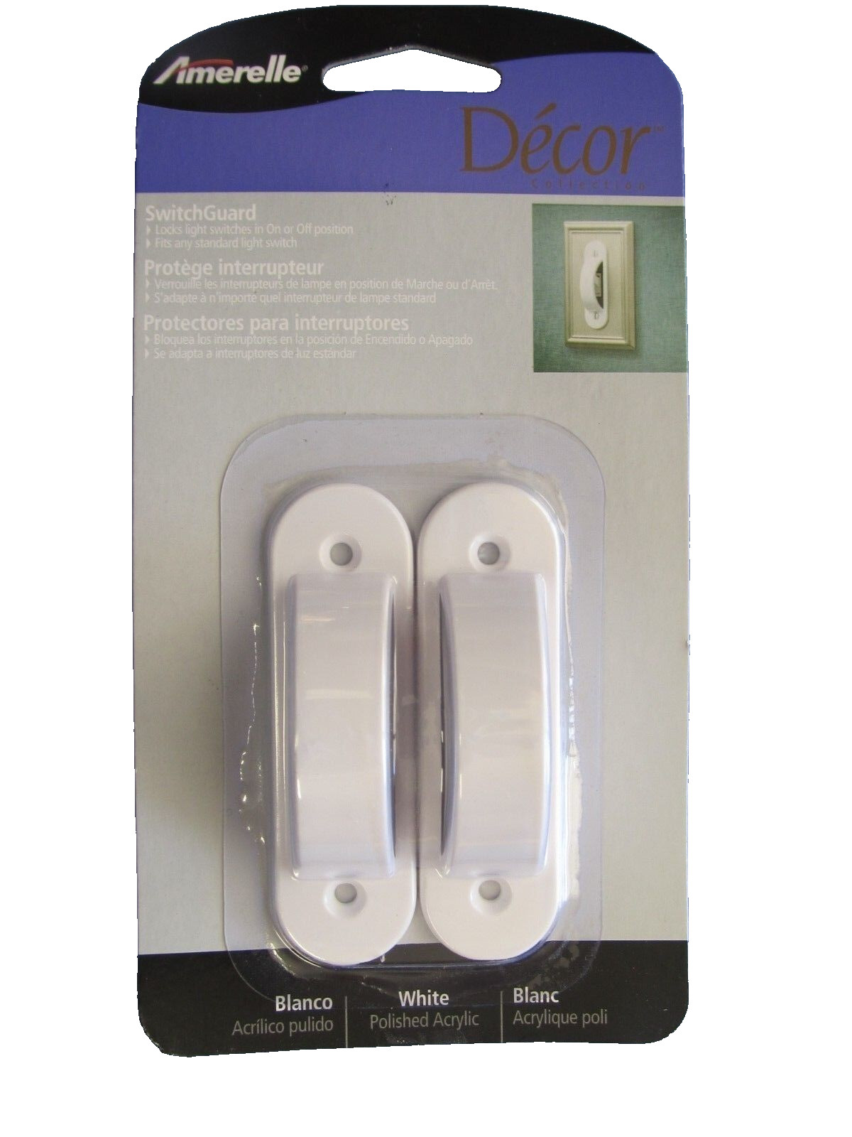 Amerelle Light Switch Guard Lock Universal White #SG1 Child 