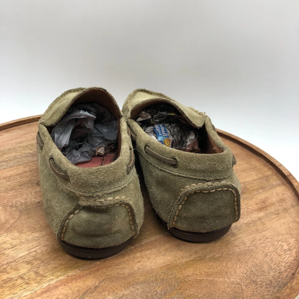 Mocasines Frye Marrón Cuero Gamuza Cómodos Sin Cordones Casa Zapatos Para Hombres Talla 6.5 Foto 4 de 4