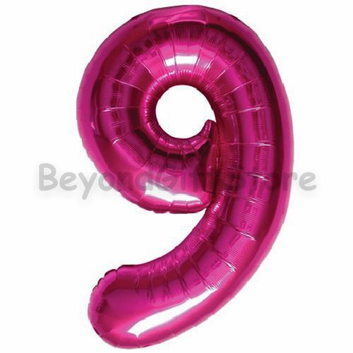34 "Grandes globos de número magenta feliz cumpleaños Jumbo Foil Mylar Balloon - Imagen 10 de 11