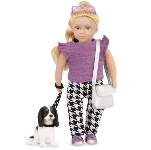 LORI Mini Doll & Toy Dog Playset – 6-Inch Ariah & Bichon Frise Winston With Outfit & Accessories