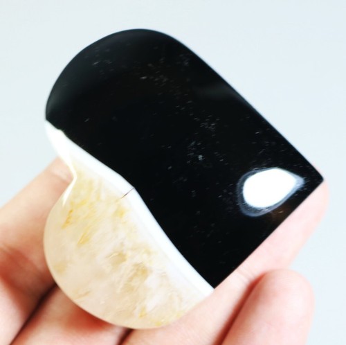 Natural Beautiful Orca Agate With Quartz Crystal Palm Stone Heart Reiki Healing - Picture 7 of 9
