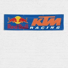 For Red Bull KTM Racing Enthusiast 2x8 ft Flag F1  Motorcycle MotoGP Banner