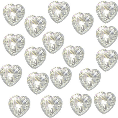 80 SELBSTKLEBENDE HERZEN KLAR ACRYL STRASS STRASS EDELSTEINE APP 12 X 12 MM 