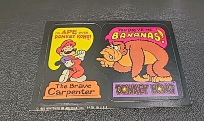 1982 Topps Donkey Kong I'm Ape Over Donkey Kong! You Drive Me Bananas! Sticker