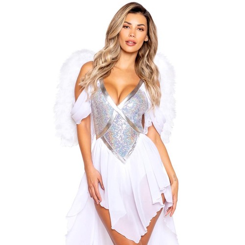 Angel Goddess Costume Shimmer Sequin Bodysuit Flowing Skirt Draped Sleeves 4967 - 第 1/5 張圖片