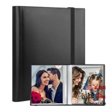 Black Photo Album 8.5x11 Holds 68 Photos - Art Portfolio Binder for 1 Pcs