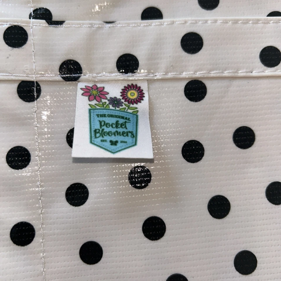 Original Pocket Bloomers over the Railing Planter Black Polka Dots 16”Wx11.75”L - Image 2 of 4