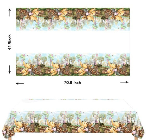 Rectangular TABLECLOTH 2-PACK Classic WINNIE-THE-POOH BABY SHOWER BIRTHDAY PARTY - Image 2 of 3