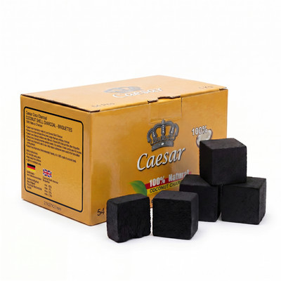 Caesar Shisha Kohle 1kg 27mm Natur Kokoskohle 54 Würfel - Gold Edition
