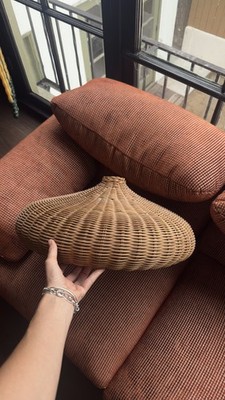 Ferm Living Braided Disc Lampshade Rattan 19.5  Pendant   Below Retail