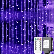 Black Light Curtain String Lights for Glow Party 10ft x10ft 306 LEDs, with Re...