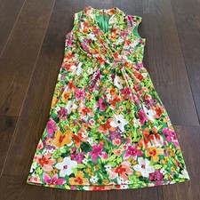 Vince Camuto 12 Euc Floral Green Sleeveless Church Party Dress