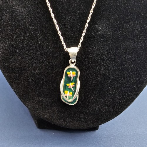 Sterling Silver Dragonfly Flip Flop 18" Necklace 5.26g - Picture 2 of 13