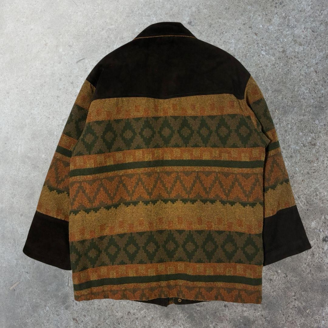Vintage Native Pattern Half Coat Jacket Quilted U… - image 3