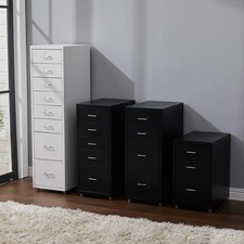 3-10 Drawer Narrow Chest of Drawers Storage Unit Bedroom Office Metal Cabinet